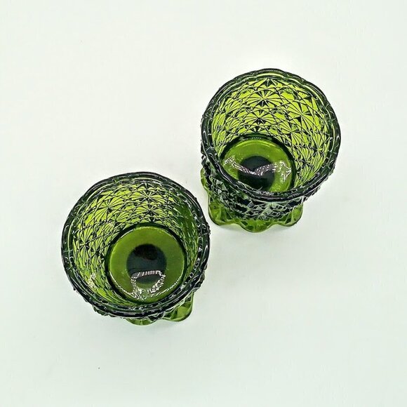 Vintage Green Glass 4-Toed Toothpick Holders (2) - Picture 5 of 6